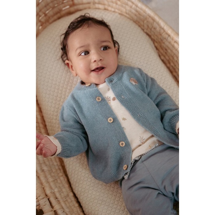 Bluza din bumbac organic - Sand - Forest Friends - Little Dutch
