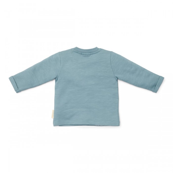 Bluza din bumbac organic - Stone Blue - Forest Friends - Little Dutch