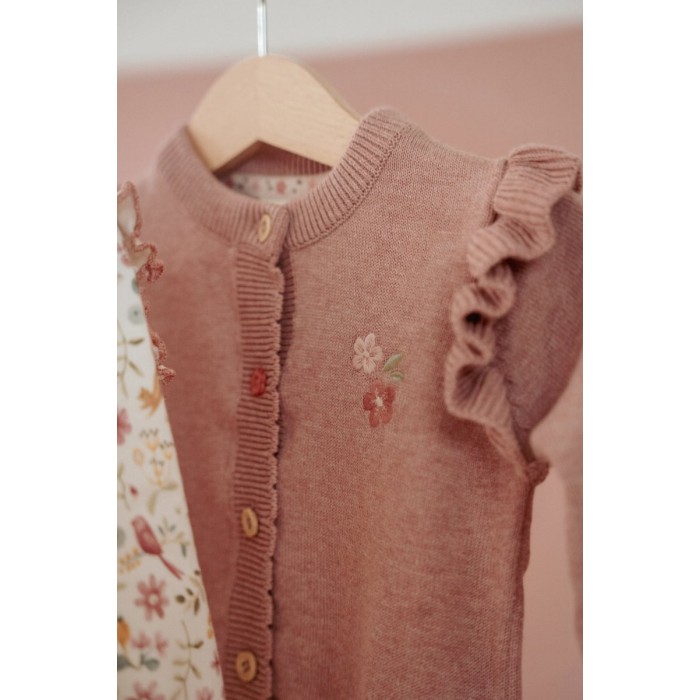 Cardigan din bumbac organic - Fairy Pink - Fairy Garden - Little Dutch