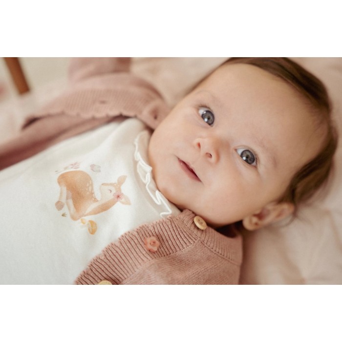 Cardigan din bumbac organic - Fairy Pink - Fairy Garden - Little Dutch