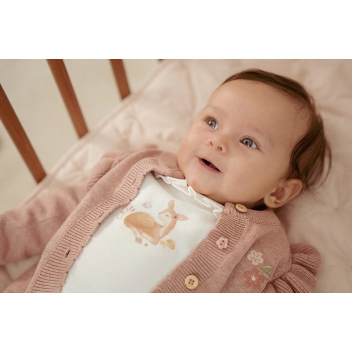 Cardigan din bumbac organic - Fairy Pink - Fairy Garden - Little Dutch
