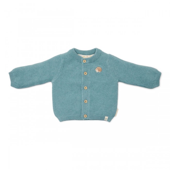 Cardigan din bumbac organic - Baby Blue - Forest Friends - Little Dutch