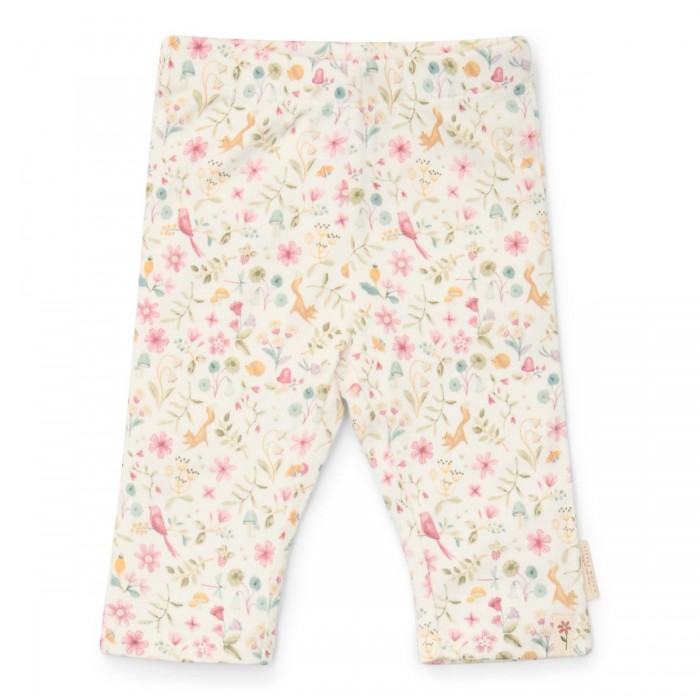 Pantaloni din bumbac organic - Alb - Fairy Garden - Little Dutch