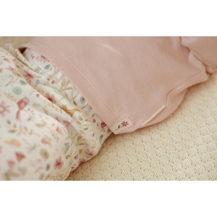 Pantaloni din bumbac organic - Alb - Fairy Garden - Little Dutch
