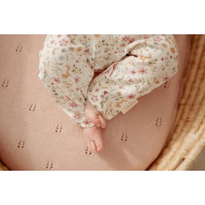 Pantaloni din bumbac organic - Alb - Fairy Garden - Little Dutch