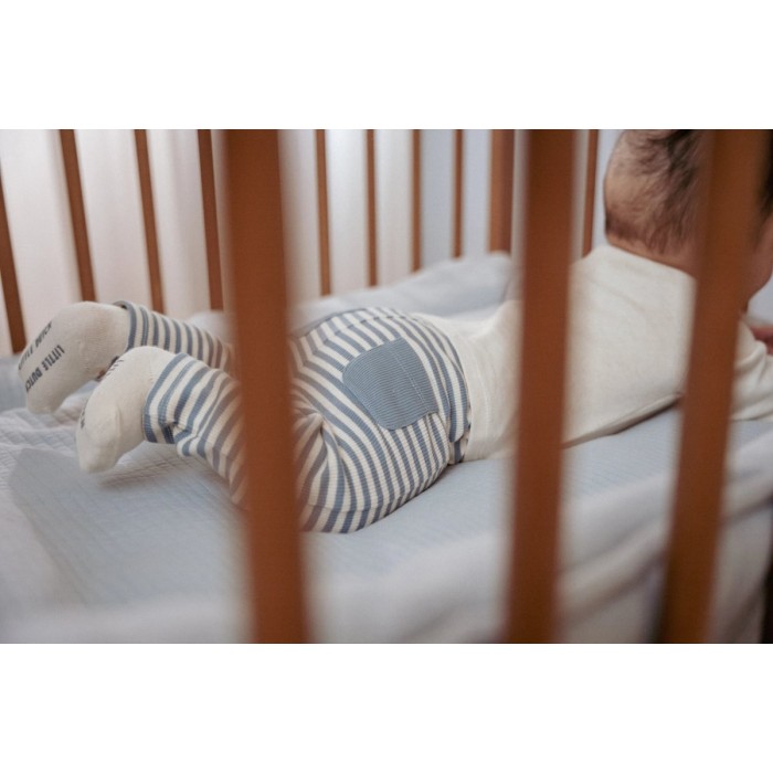 Pantaloni din bumbac organic - Blue Stripe - Forest Friends - Little Dutch