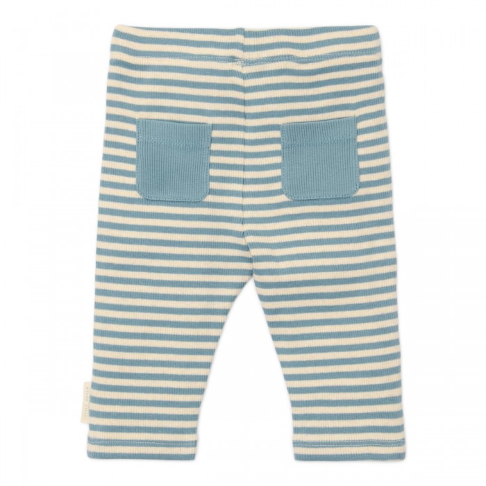 Pantaloni din bumbac organic - Blue Stripe - Forest Friends - Little Dutch