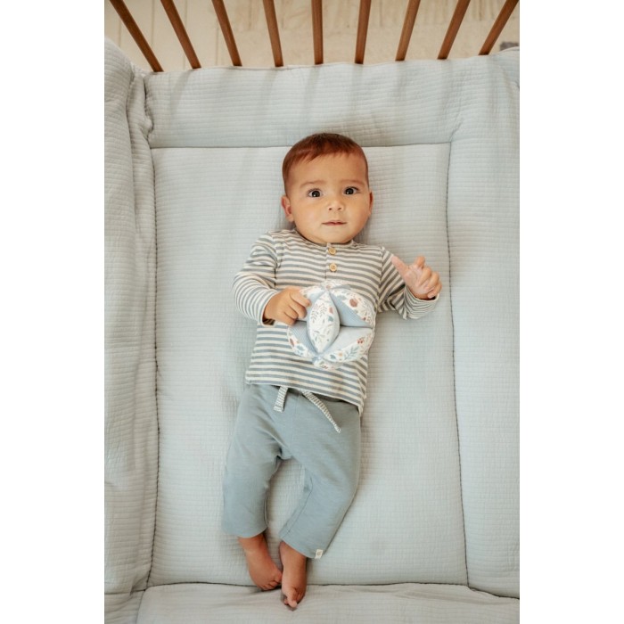 Pantaloni din bumbac organic - Stone Blue - Forest Friends - Little Dutch
