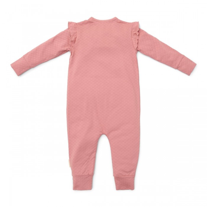 Salopeta cu maneca lunga din bumbac organic - Pink Blush - Fairy Garden - Little Dutch