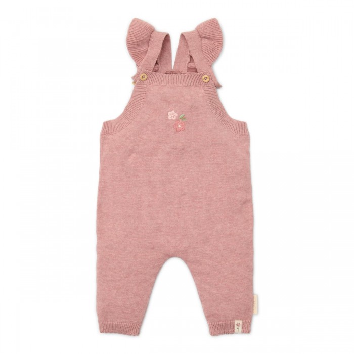 Salopeta pantaloni din bumbac organic - Fairy Pink - Fairy Garden - Little Dutch