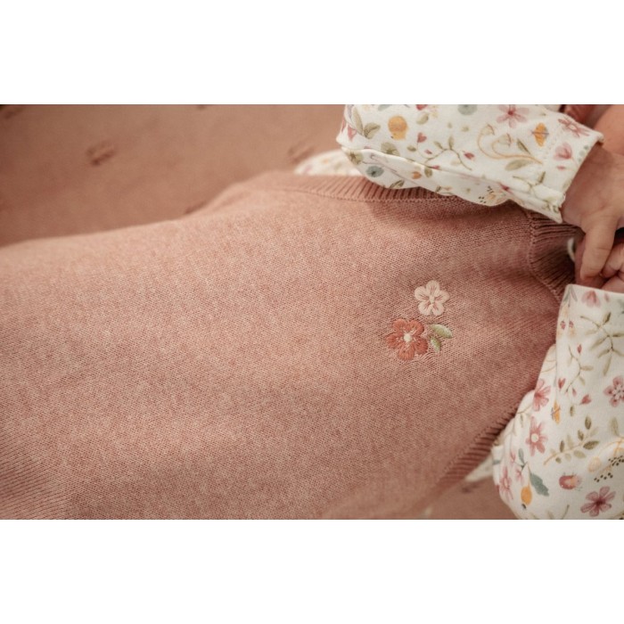 Salopeta pantaloni din bumbac organic - Fairy Pink - Fairy Garden - Little Dutch