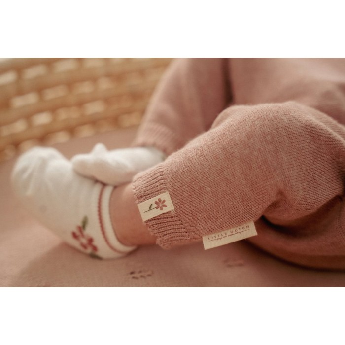 Salopeta pantaloni din bumbac organic - Fairy Pink - Fairy Garden - Little Dutch