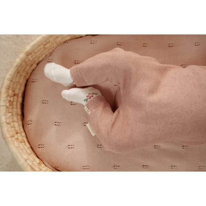Salopeta pantaloni din bumbac organic - Fairy Pink - Fairy Garden - Little Dutch