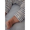 Salopeta cu maneca lunga din bumbac organic - Blue Stripe - Forest Friends - Little Dutch