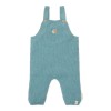 Salopeta pantalon din bumbac organic - Baby Blue - Forest Friends - Little Dutch