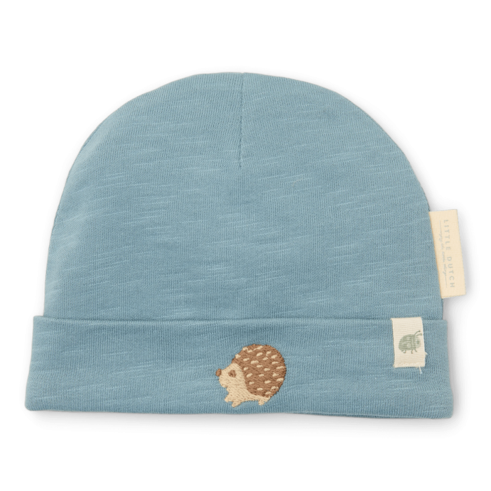 Caciulita din bumbac organic pentru bebelusi - Stone Blue - Forest Friends - Little Dutch