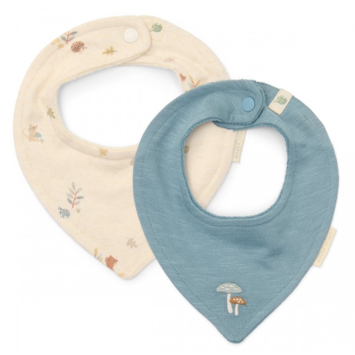 Baveta bandana dublata din bumbac organic - set 2 bucati - Multi - Forest Friends - Little Dutch