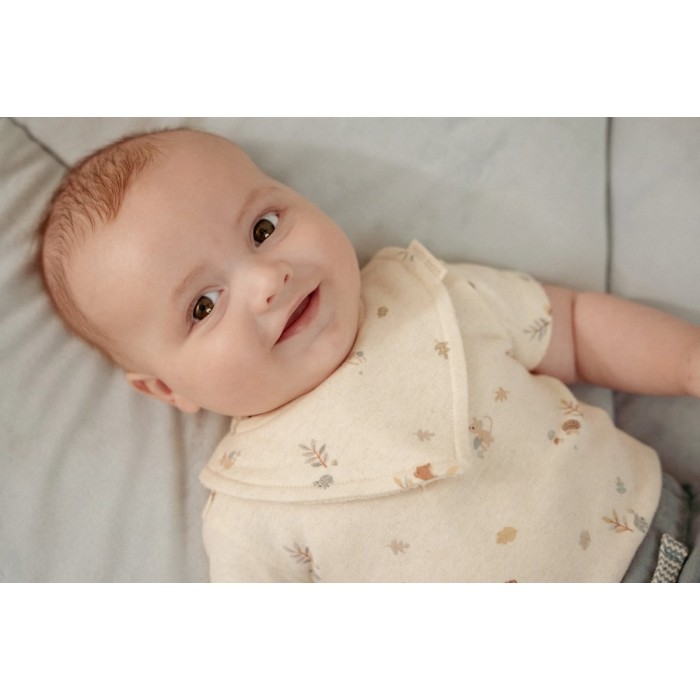 Baveta bandana dublata din bumbac organic - set 2 bucati - Multi - Forest Friends - Little Dutch