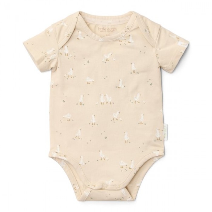 Body cu maneca scurta - Little Goose - Newborn Naturals - Little Dutch