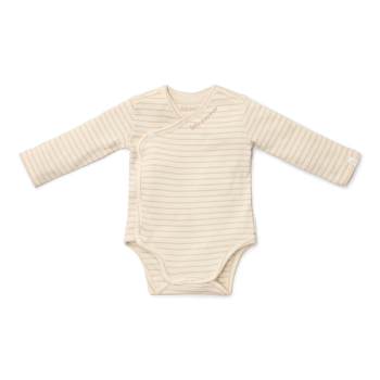 Body kimono cu maneca lunga  din bumbac organic - Soft Beige Stripe -  Newborn Naturals - Little Dutch Body kimono cu maneca lunga  din bumbac organic - Soft Beige Stripe -  Newborn Naturals - Little Dutch