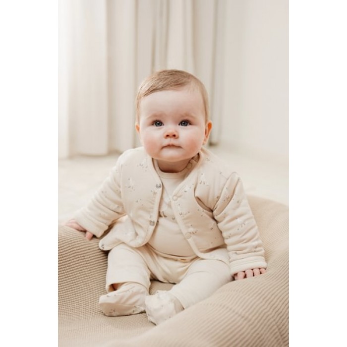 Bluza cu maneca lunga  din bumbac organic - Sand -  Newborn Naturals - Little Dutch