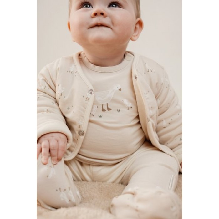 Bluza cu maneca lunga  din bumbac organic - Sand -  Newborn Naturals - Little Dutch