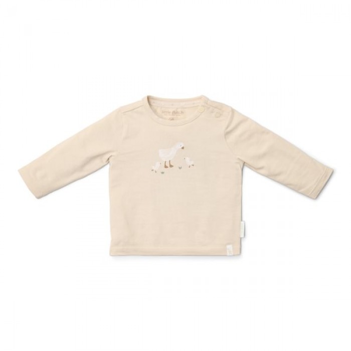 Bluza cu maneca lunga  din bumbac organic - Sand -  Newborn Naturals - Little Dutch