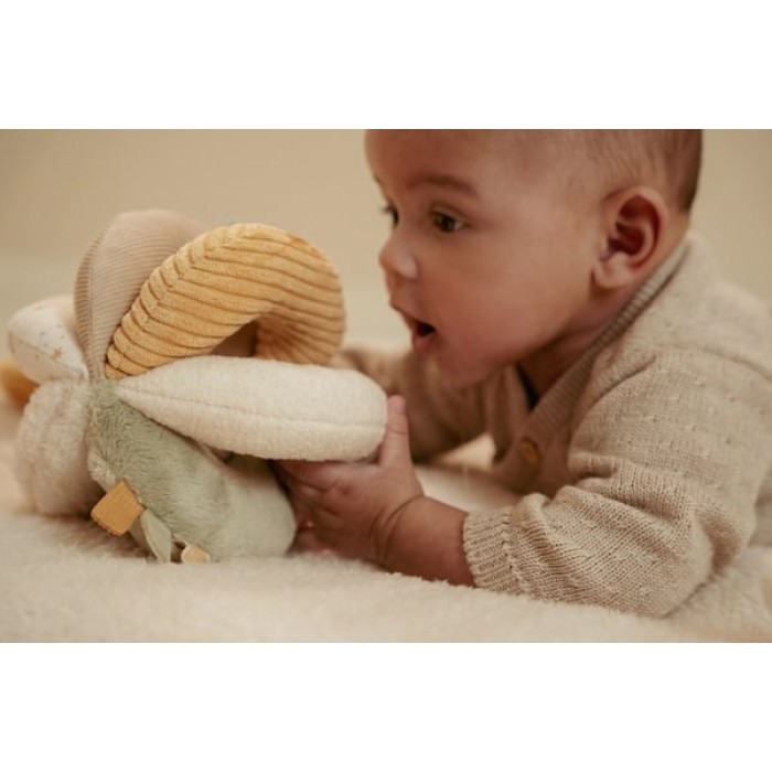 Cardigan petrecut din tricot de bumbac organic - Soft Beige Melee - Newborn Naturals - Little Dutch