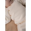 Cardigan petrecut din tricot de bumbac organic - Off White - Newborn Naturals - Little Dutch