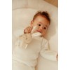 Cardigan petrecut din tricot de bumbac organic - Off White - Newborn Naturals - Little Dutch