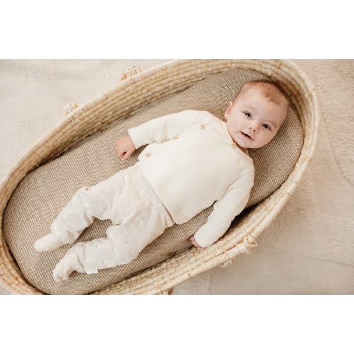 Pantaloni din bumbac organic - Little Goose - Newborn Naturals - Little Dutch
