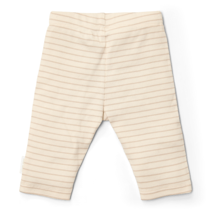 Pantaloni din bumbac organic - Soft Beige Stripe - Newborn Naturals - Little Dutch