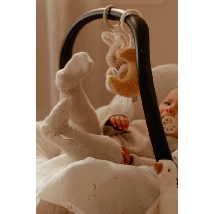 Pantaloni tricotati din bumbac organic - Soft Beige Melee - Newborn Naturals - Little Dutch