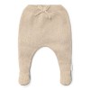 Pantaloni tricotati din bumbac organic - Soft Beige Melee - Newborn Naturals - Little Dutch