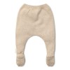 Pantaloni tricotati din bumbac organic - Soft Beige Melee - Newborn Naturals - Little Dutch