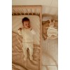 Pantaloni tricotati din bumbac organic - Off White - Newborn Naturals - Little Dutch
