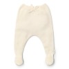 Pantaloni tricotati din bumbac organic - Off White - Newborn Naturals - Little Dutch
