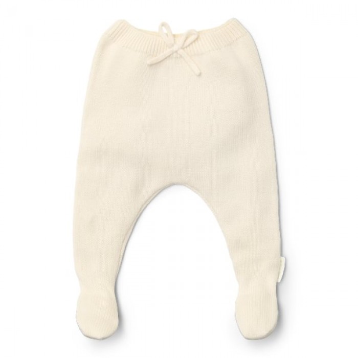 Pantaloni tricotati din bumbac organic - Off White - Newborn Naturals - Little Dutch