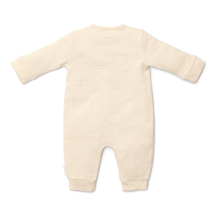 Salopeta din bumbac organic pentru bebelusi - Creme - Newborn Naturals - Little Dutch