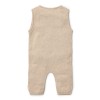 Salopeta tricotata din bumbac organic pentru bebelusi -  Soft Beige Melee - Newborn Naturals - Little Dutch