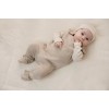 Salopeta tricotata din bumbac organic pentru bebelusi -  Soft Beige Melee - Newborn Naturals - Little Dutch