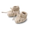 Botosei din bumbac organic -Soft Beige Melee - Newborn Naturals - Little Dutch