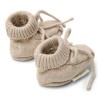 Botosei din bumbac organic -Soft Beige Melee - Newborn Naturals - Little Dutch