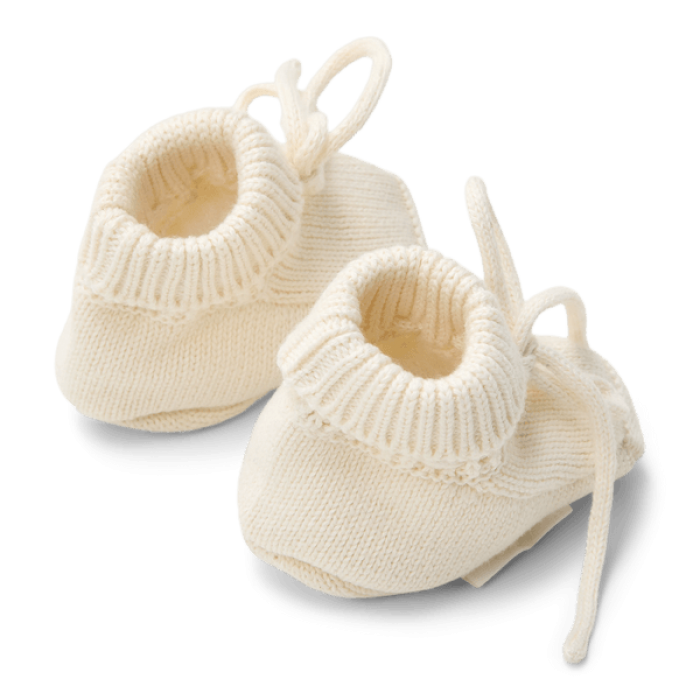 Botosei din bumbac organic - Off White - Newborn Naturals - Little Dutch