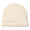 Caciulita din bumbac organic - Soft Beige Stripe - Newborn Naturals - Little Dutch