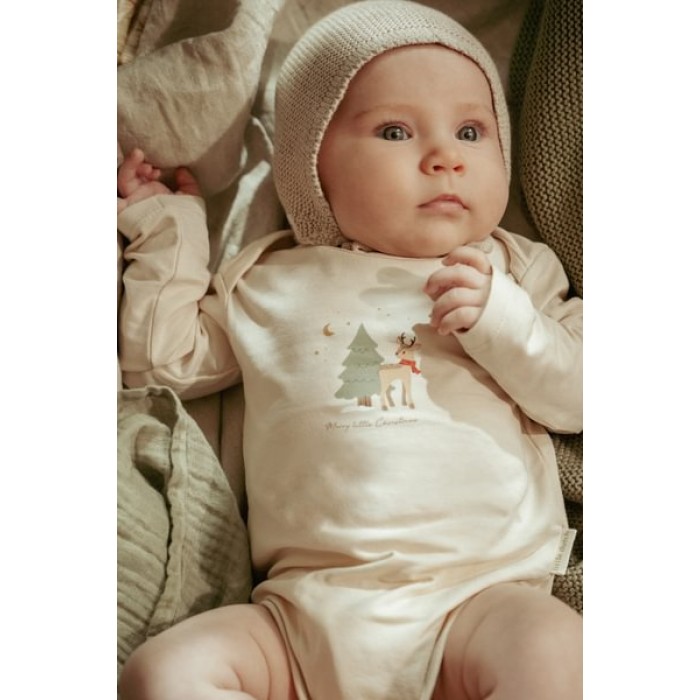 Caciulita din bumbac organic - Off White - Newborn Naturals - Little Dutch