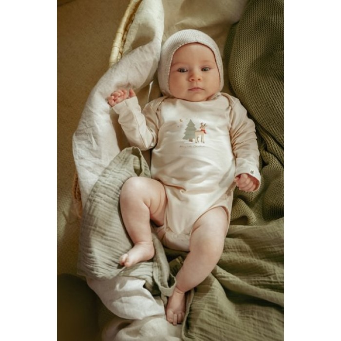 Caciulita din bumbac organic - Off White - Newborn Naturals - Little Dutch