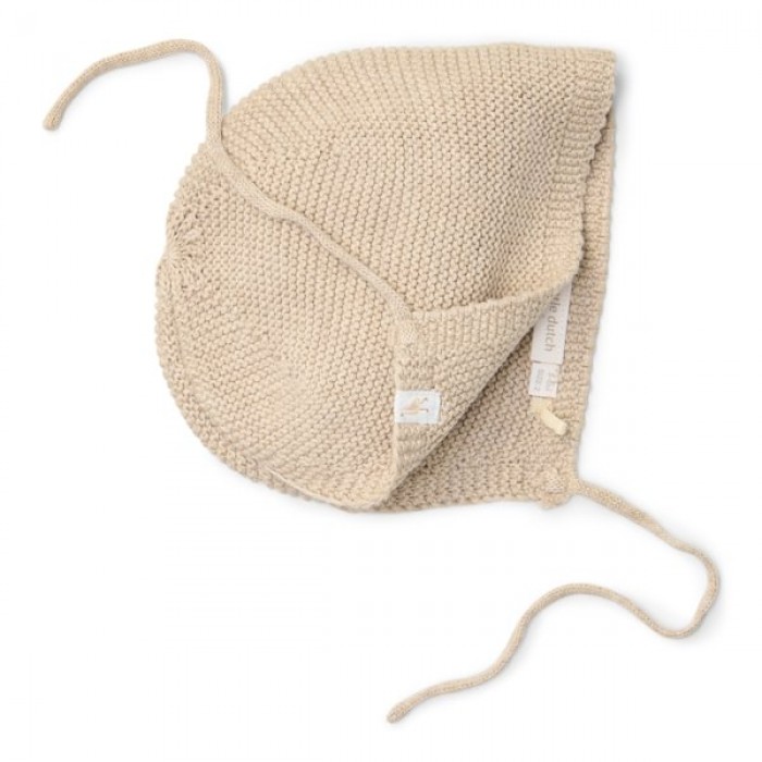 Caciulita din bumbac organic - Soft Beige Melee - Newborn Naturals - Little Dutch