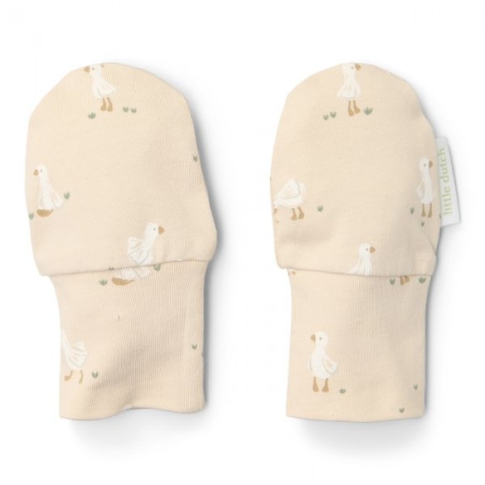 Manusi din bumbac organic pentru bebelusi -  Little Goose - Newborn Naturals - Little Dutch