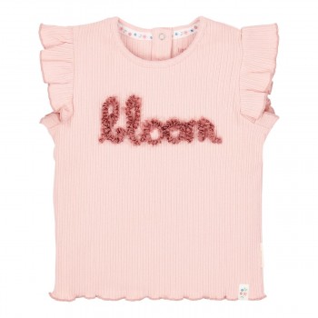 Tricou din bumbac organic cu volanase - Fairy Pink - Bloom - Little Dutch